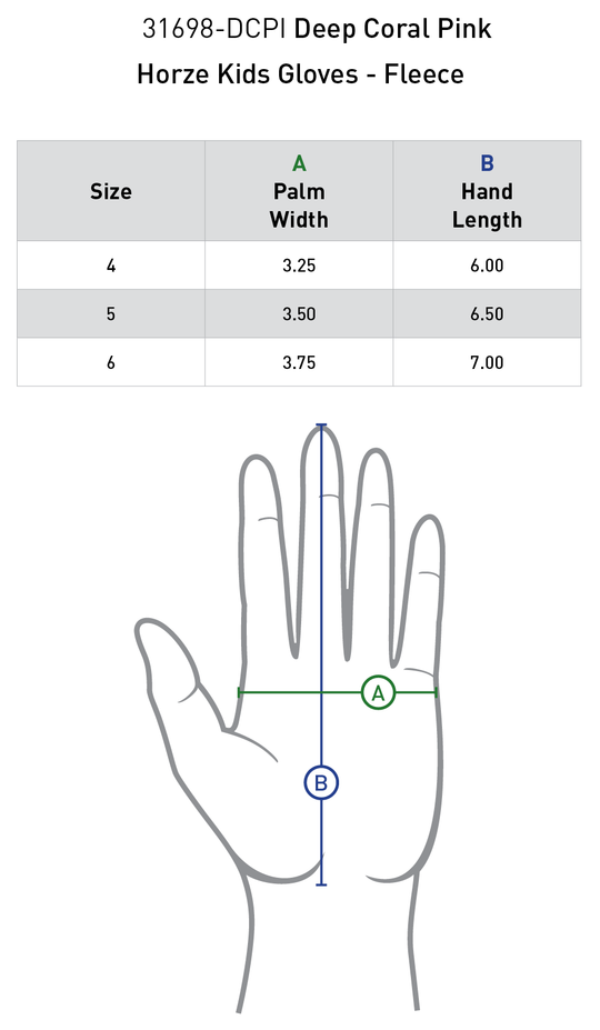 Size chart: Riding Gloves
