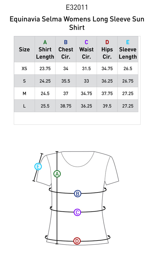 Size chart: Zip Front and Technical Shirts