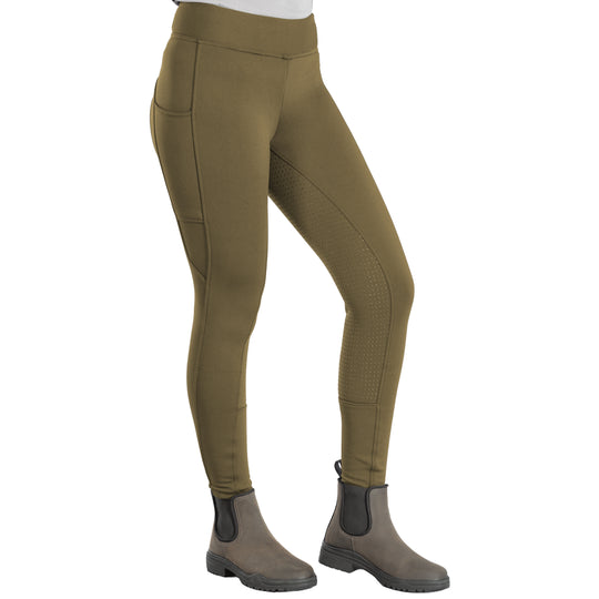 Horze Active Womens Winter Silicone Full Seat Tights w/ Phone Pockets image 
