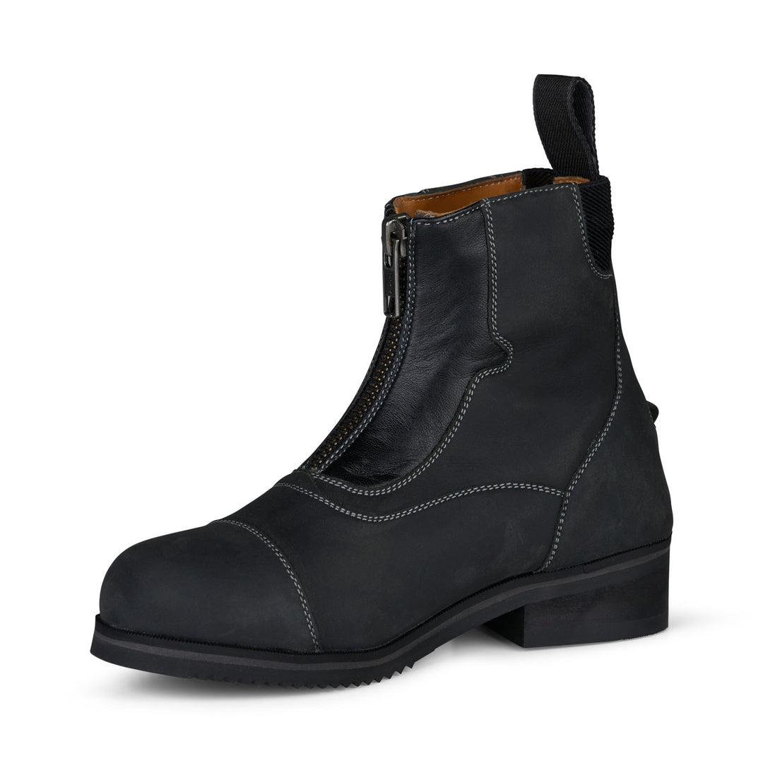 Horze Seville Little Kids Front Zip Leather Paddock Boots image 