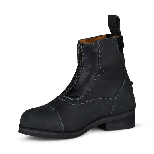Horze Seville Little Kids Front Zip Leather Paddock Boots image 