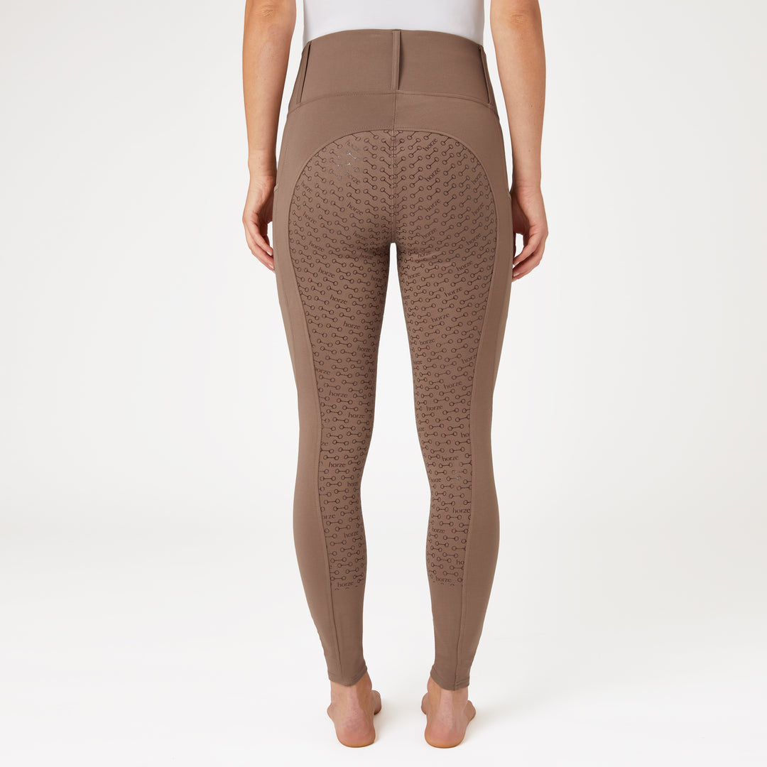 Horze Lucinda Womens High-Waist Tights w/ Silicone Full Grip image 