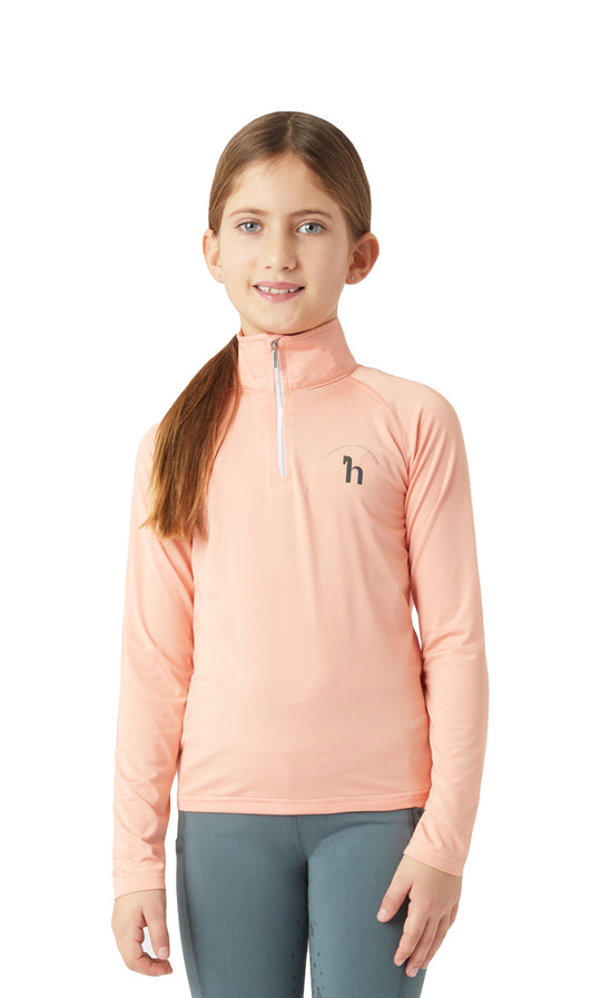 Horze Lola Kids Long Sleeved Half Zip Tec Shirt image 