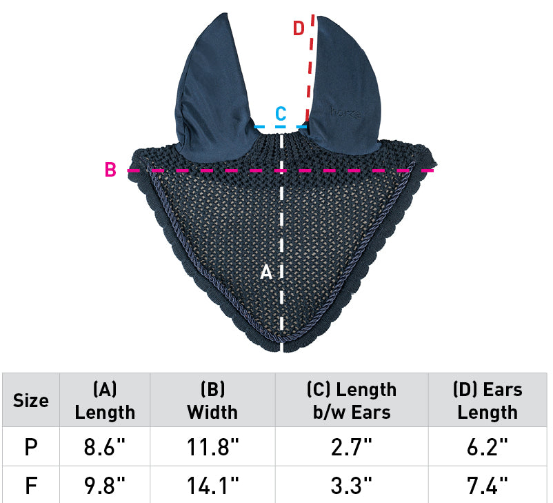 Size chart: Ear Nets