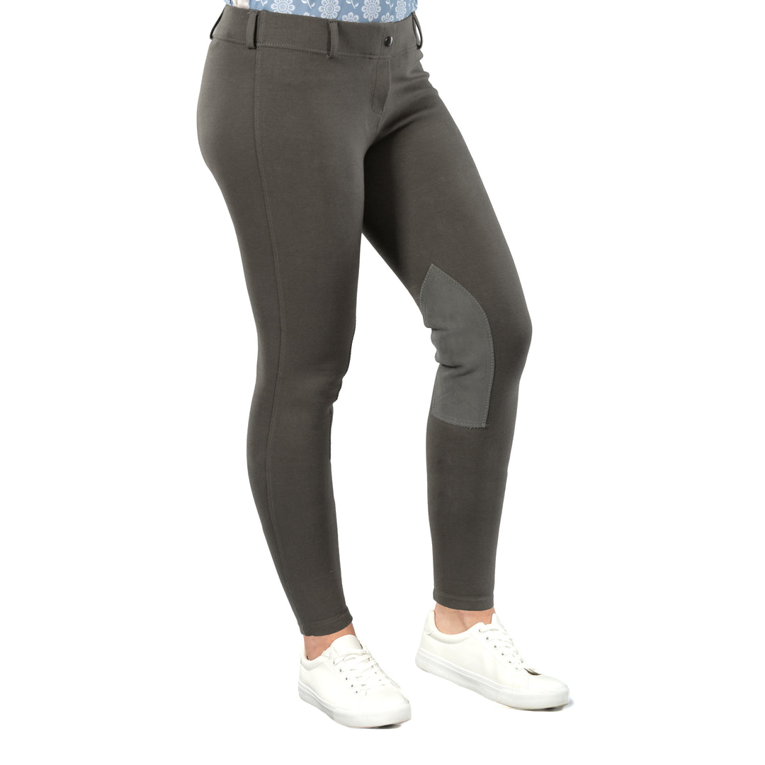 Horze Ella Womens Pull-On Knee Patch Breeches image 