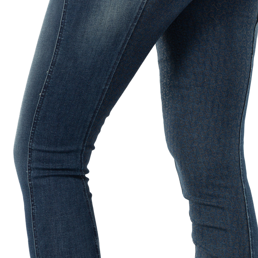 Horze Kaia Womens High Waist Denim Silicone Full Seat Breeches image 