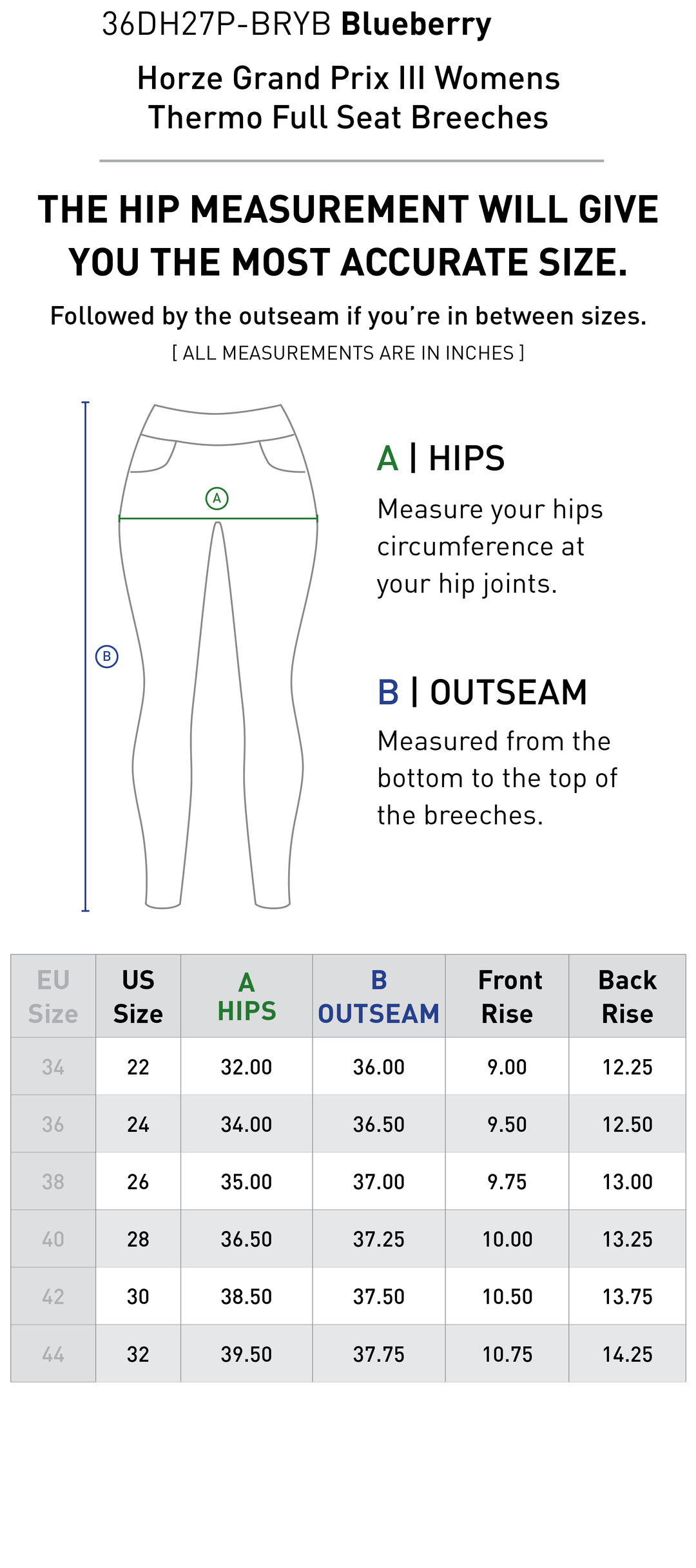 Size chart: Women&