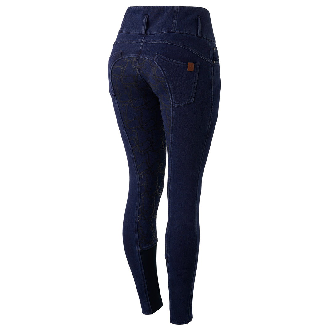 Horze Kacy Womens Denim Look Winter Full Seat Breeches image 