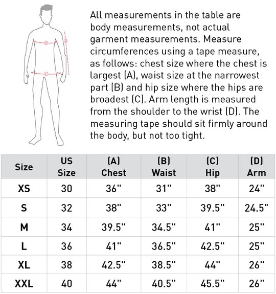 Size chart: Men&