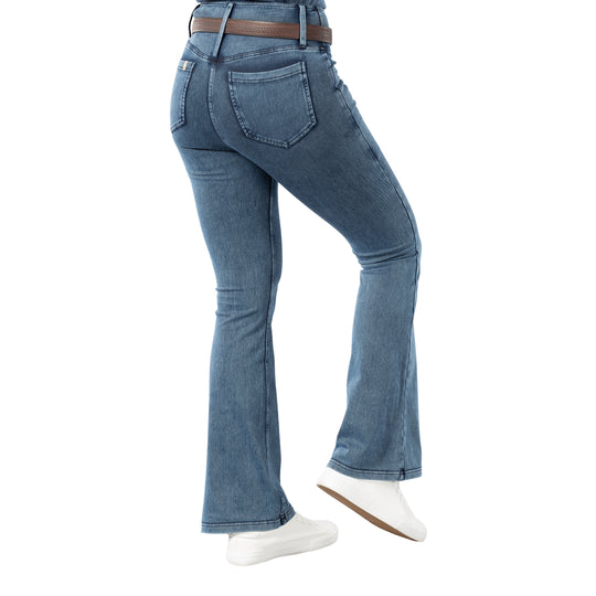 Horze Emery Womens Western Denim-Look Bootcut Tights image 