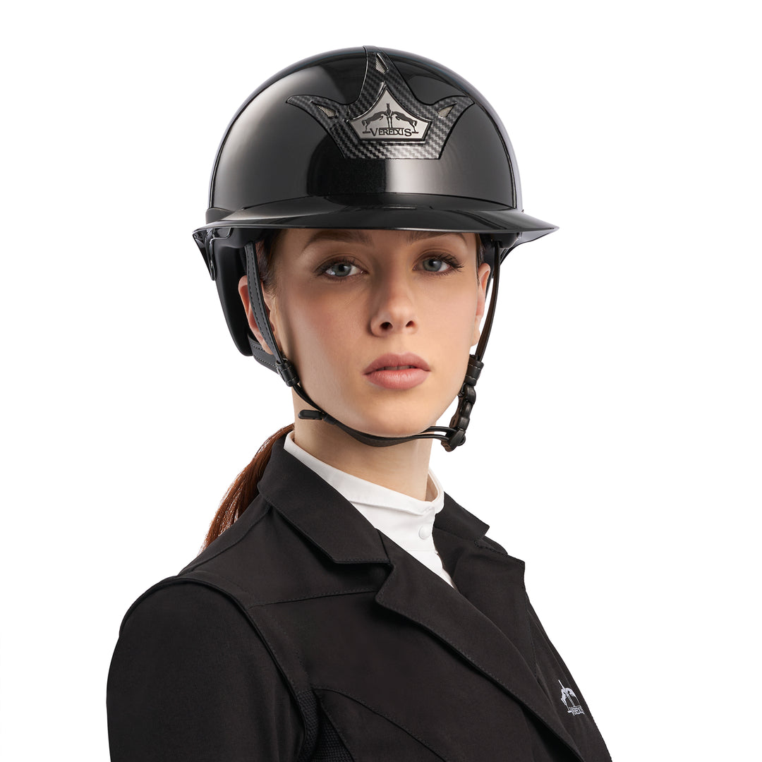 Veredus Vita Carbon GST Glossy Riding Helmet with Wide Visor image 
