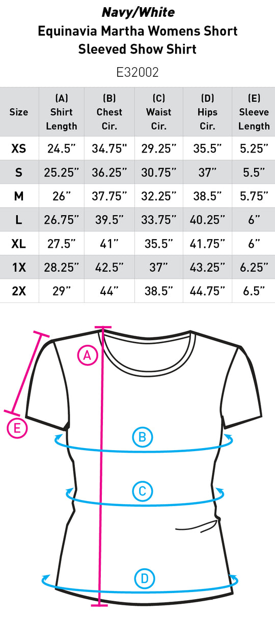 Size chart: English Show Shirts