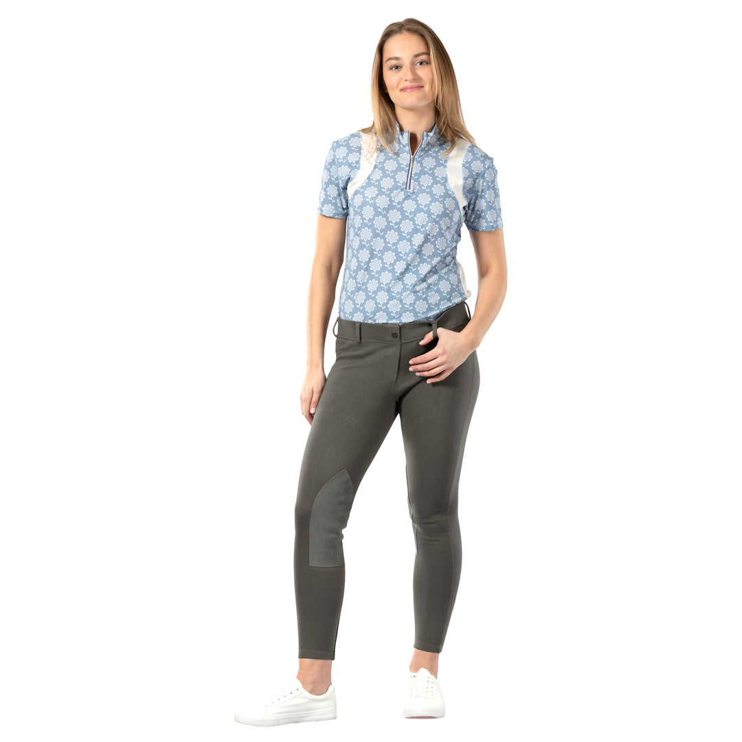 Horze Ella Womens Pull-On Knee Patch Breeches image 