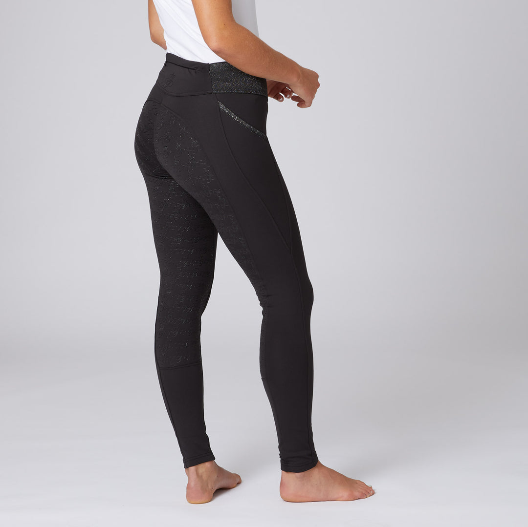 Noel Womens Winter Tights with Black Glitter image 