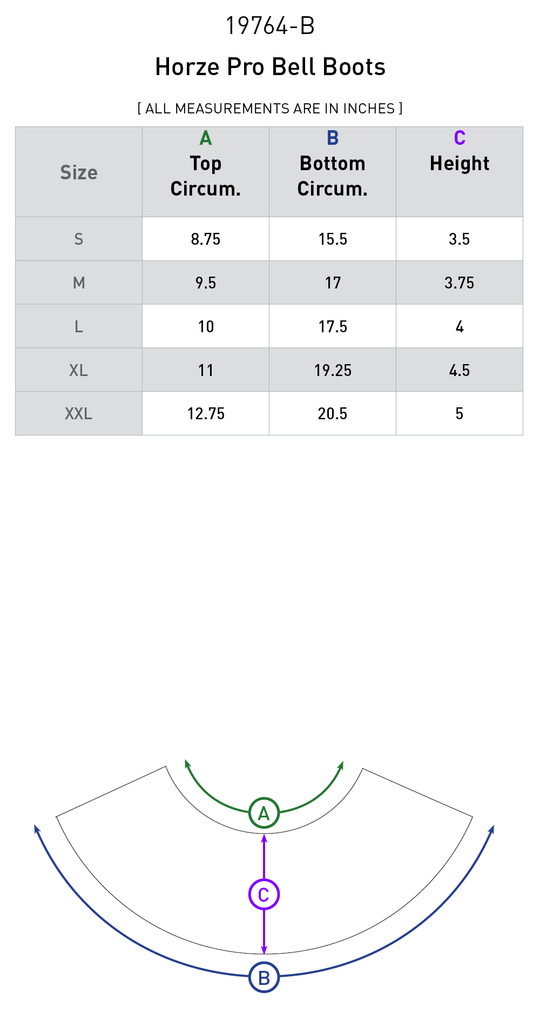 Size chart: Bell Boots
