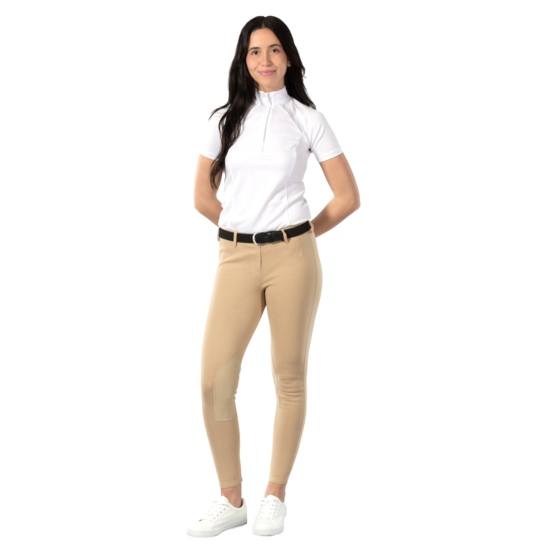 Horze Ella Womens Pull-On Knee Patch Breeches image 