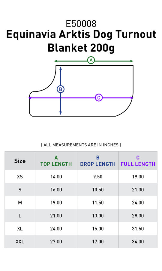 Size chart: Dog Supplies