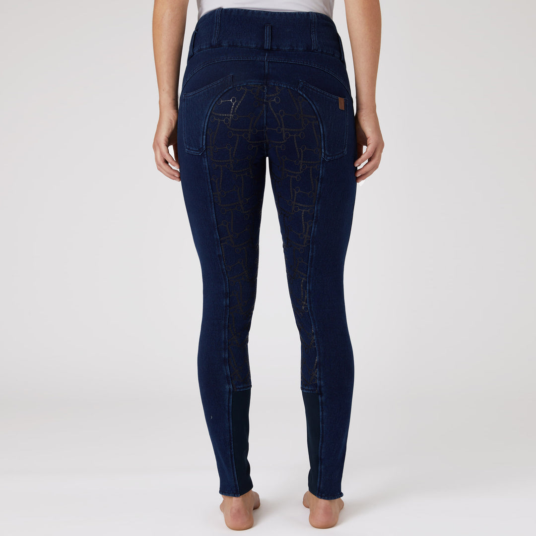 Horze Kacy Womens Denim Look Winter Full Seat Breeches image 
