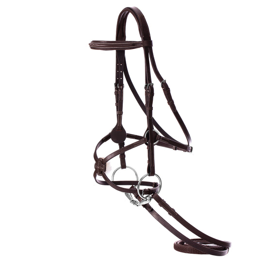 Equinavia Saga Fancy Stitched Figure 8 Bridle &amp; Reins image 