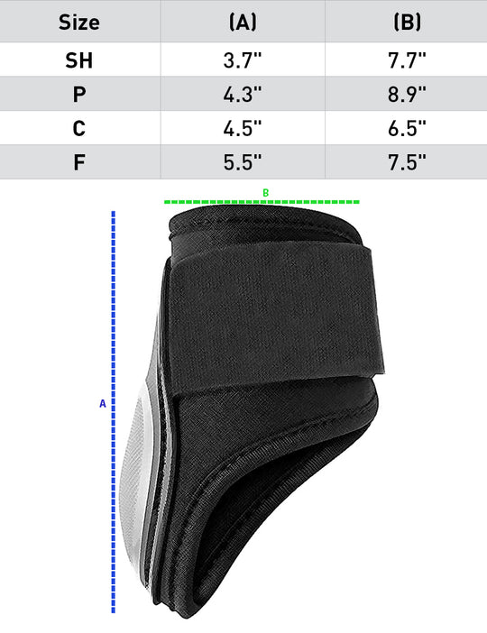 Size chart: Ankle/Fetlock Boots