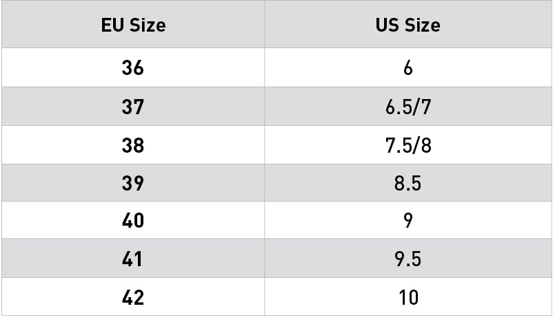Size chart: Paddock Boots