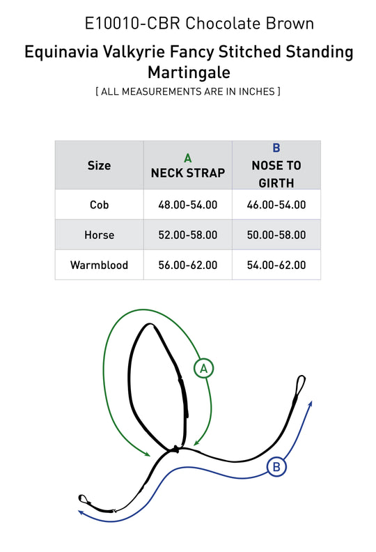 Size chart: Martingales