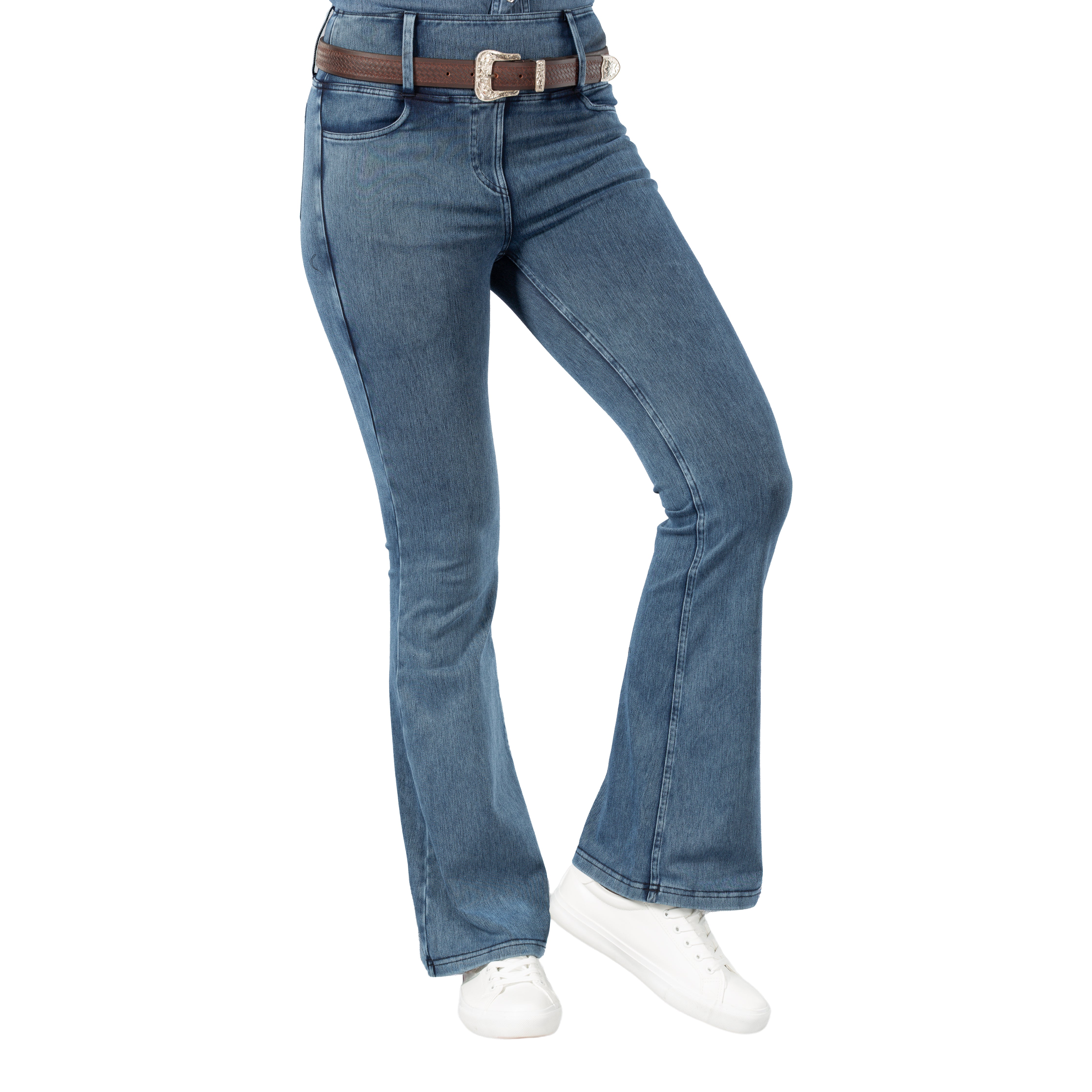 Horze Emery Womens Western Denim-Look Bootcut Tights image #1