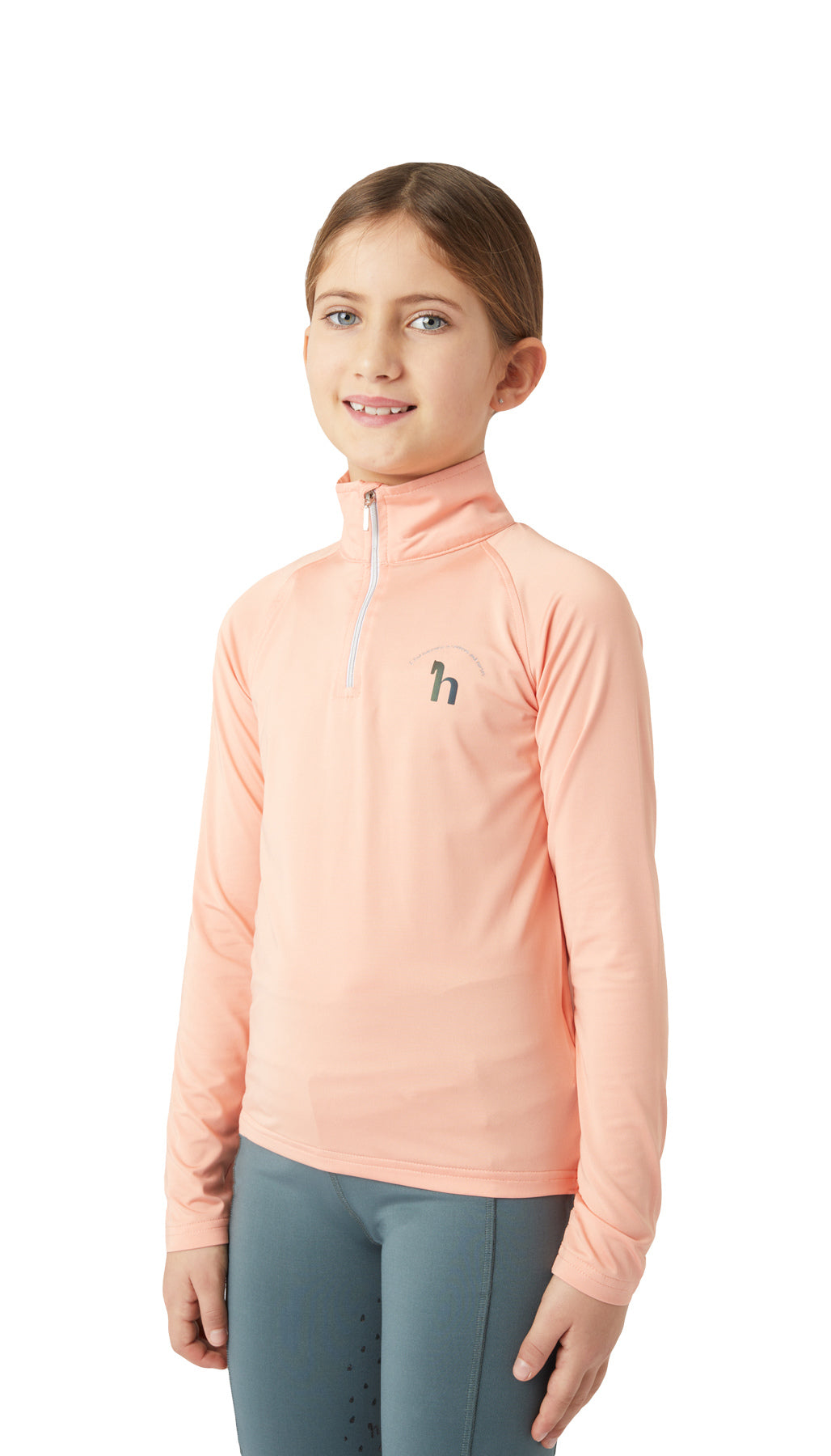 Horze Lola Kids Long Sleeved Half Zip Tec Shirt image #1