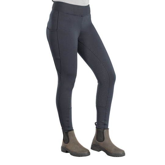 Horze Active Womens Winter Silicone Full Seat Tights w/ Phone Pockets image 