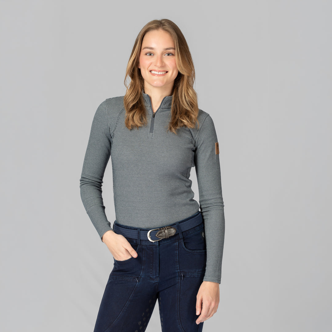 Equinavia Lara Womens Houndstooth Quarter Zip image 