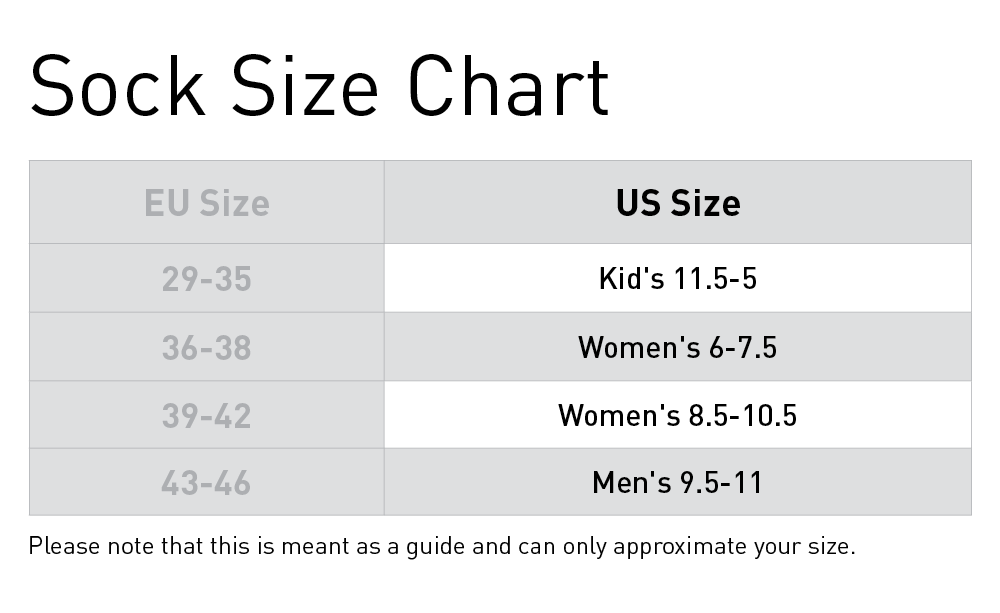 Size chart: Socks