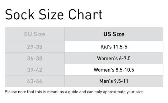Size chart: Socks