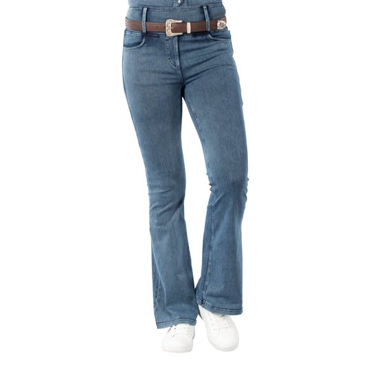 Horze Emery Womens Western Denim-Look Bootcut Tights image 