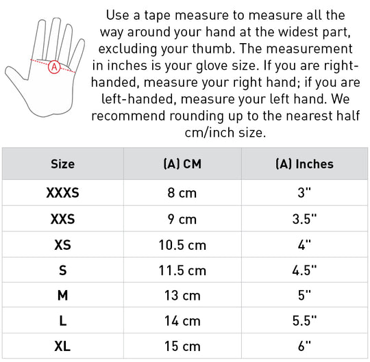 Size chart: Riding Gloves
