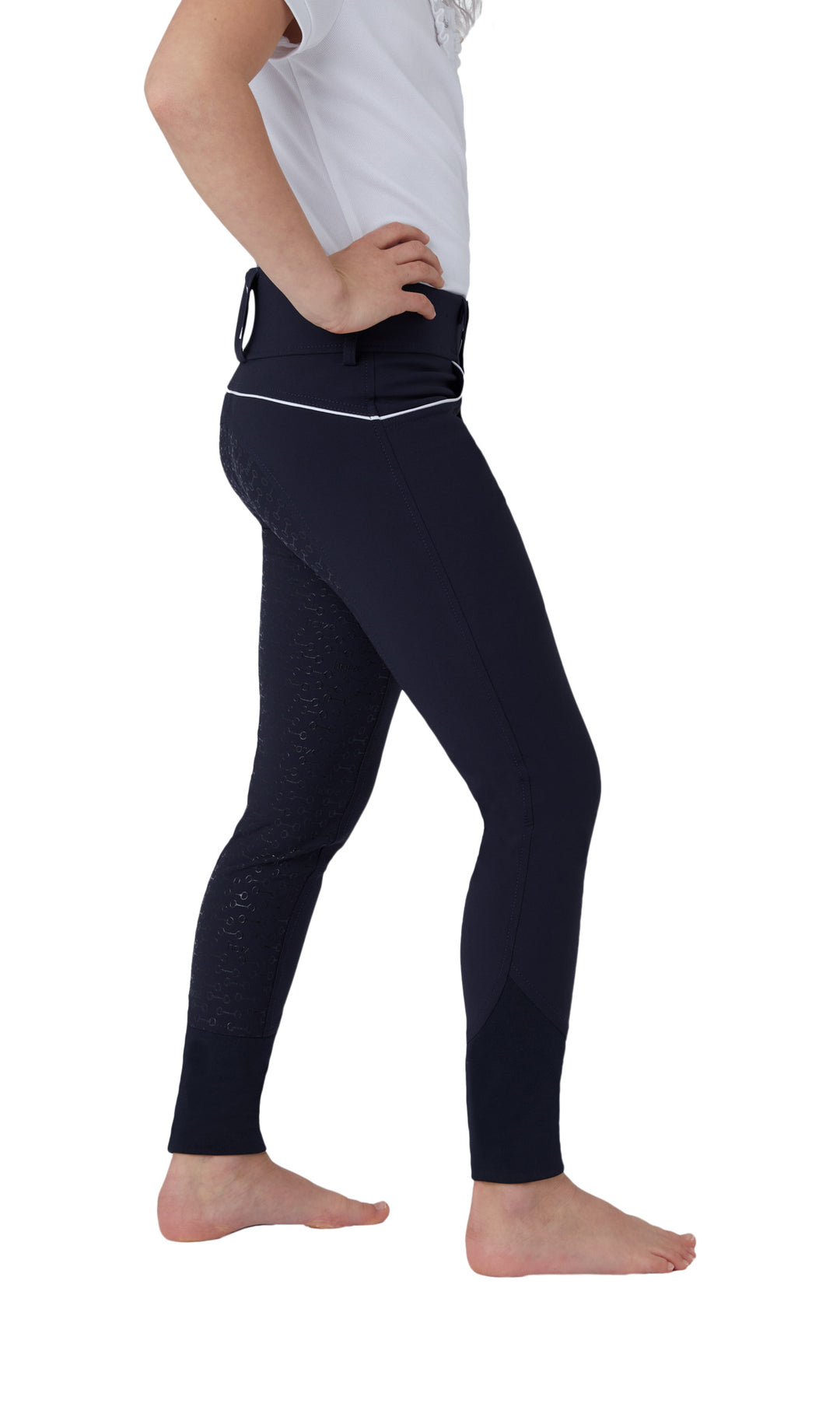 Horze Aubrey Kids High-Waist Breeches w/ Silicone Full Grip image 