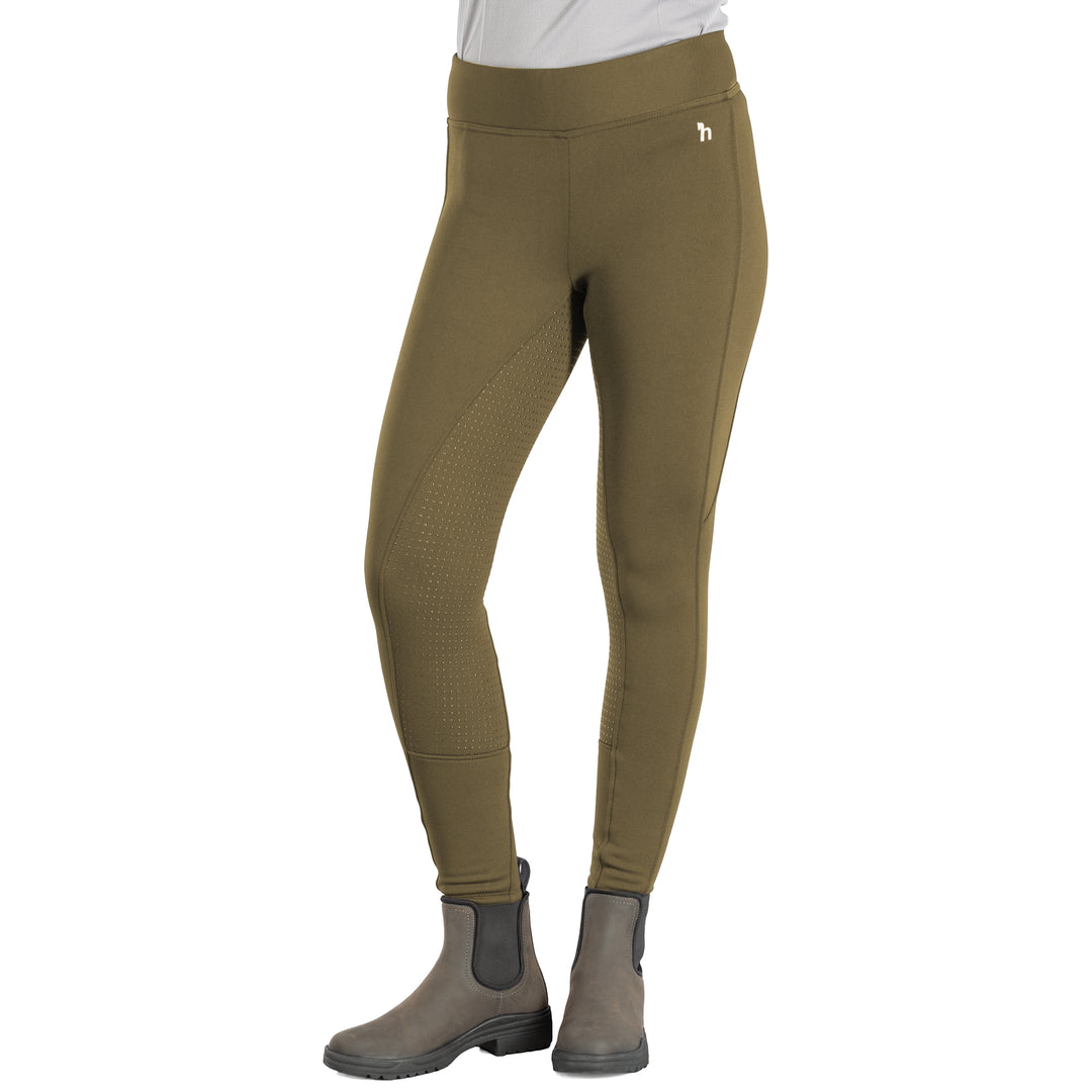 Horze Active Womens Winter Silicone Full Seat Tights w/ Phone Pockets image #1