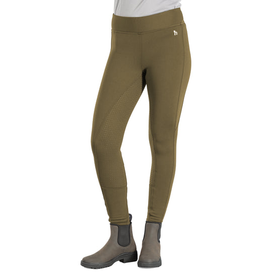 Horze Active Womens Winter Silicone Full Seat Tights w/ Phone Pockets image 