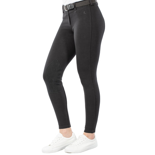 Horze Ella Womens Pull-On Knee Patch Breeches image 
