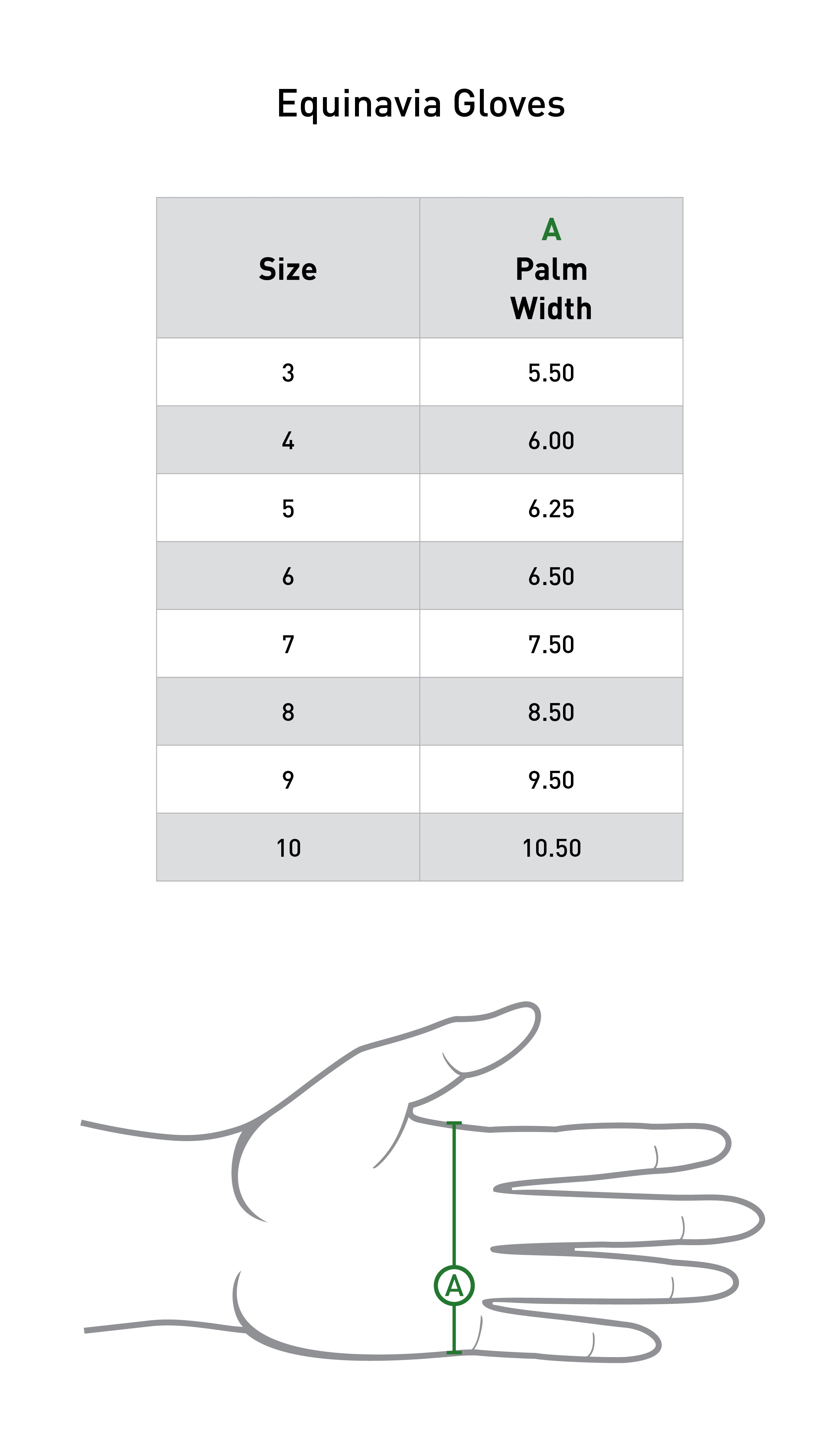 diagram of how to measure your hand for a glove