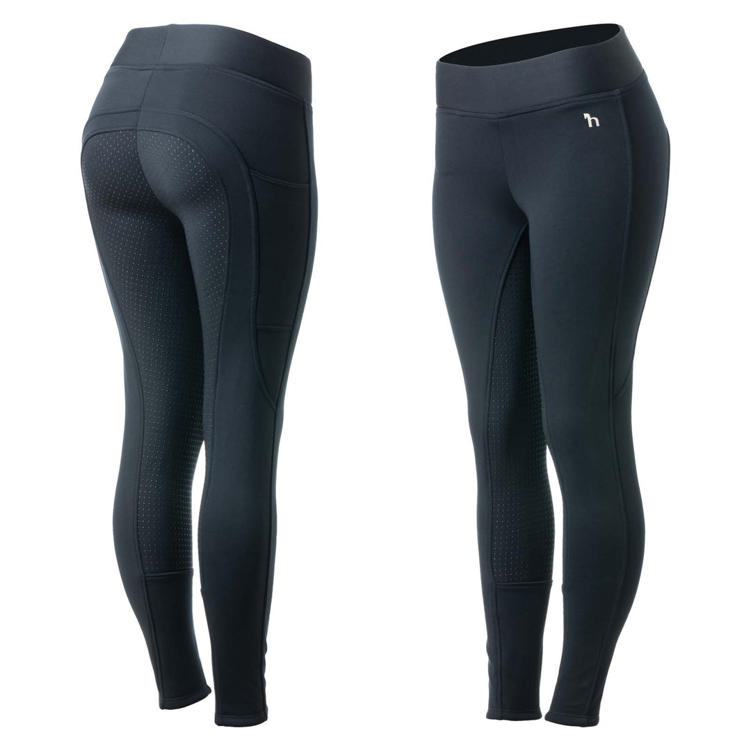 Horze Active Womens Winter Silicone Full Seat Tights w/ Phone Pockets image 