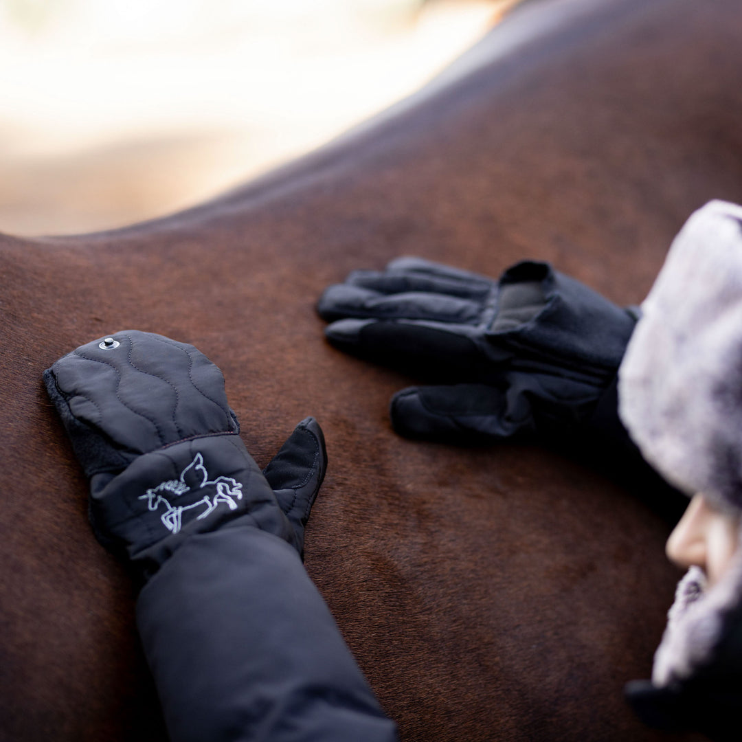 Horze Noa Kids Fleece Lined 3 Finger Winter Gloves image 