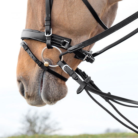Horze Sparta Nylon/Leather Draw Reins image 