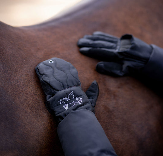 Horze Noa Kids Fleece Lined 3 Finger Winter Gloves image 