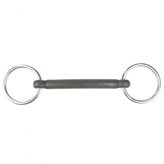 Horze Rubber Mullen Mouth Loose Ring Snaffle Bit image 