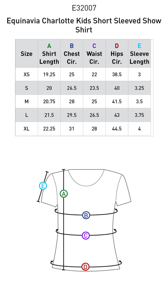 Size chart: English Show Shirts