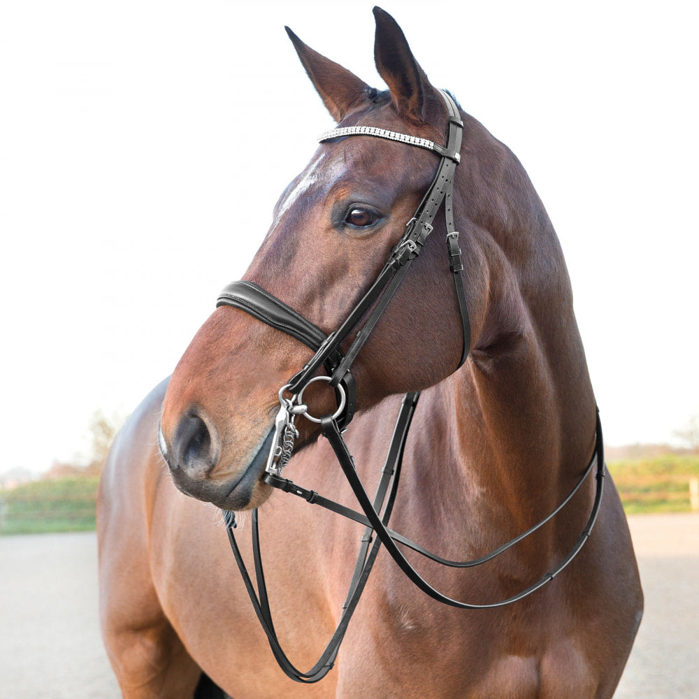 Horze Laelia Plain Leather Dressage Reins image 
