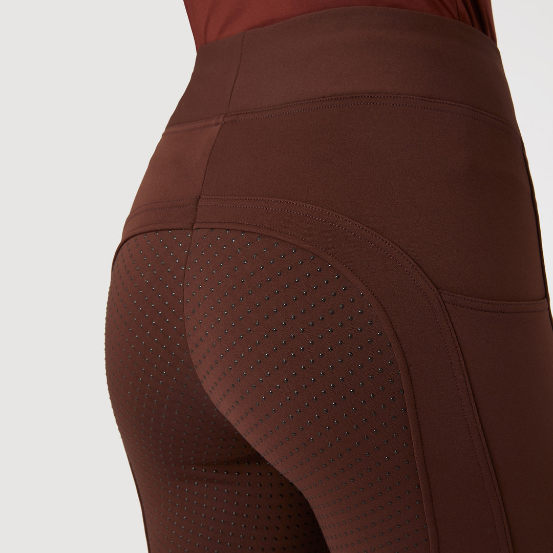Horze Active Womens Winter Silicone Full Seat Tights w/ Phone Pockets image 
