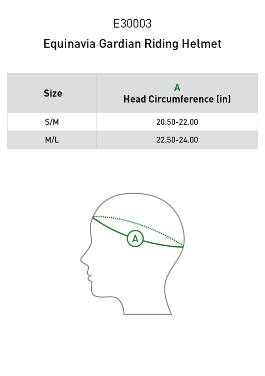 Size chart: Riding Helmets