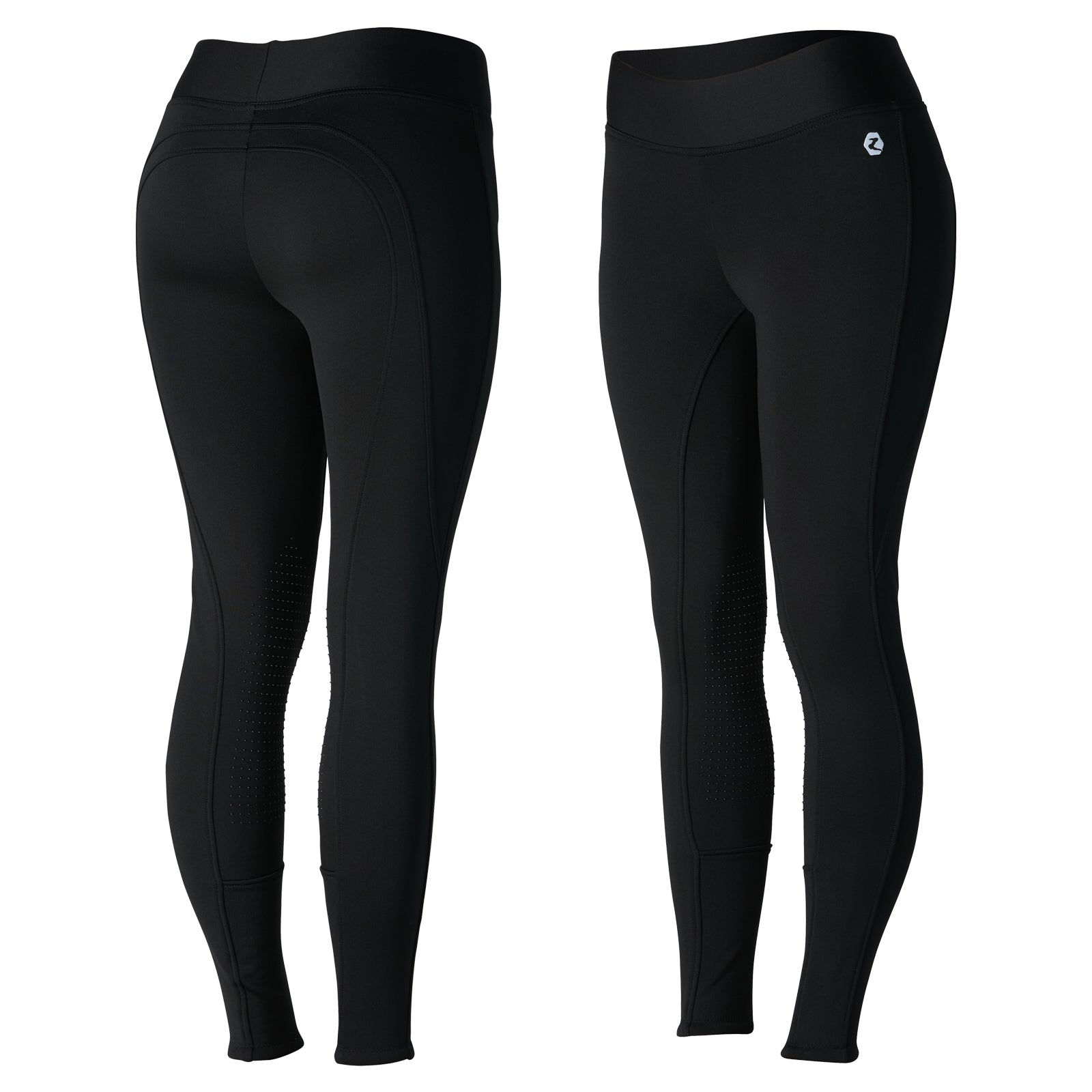 Horze Active Womens Winter Silicone Knee Patch Tights w/ Phone Pocket image #1