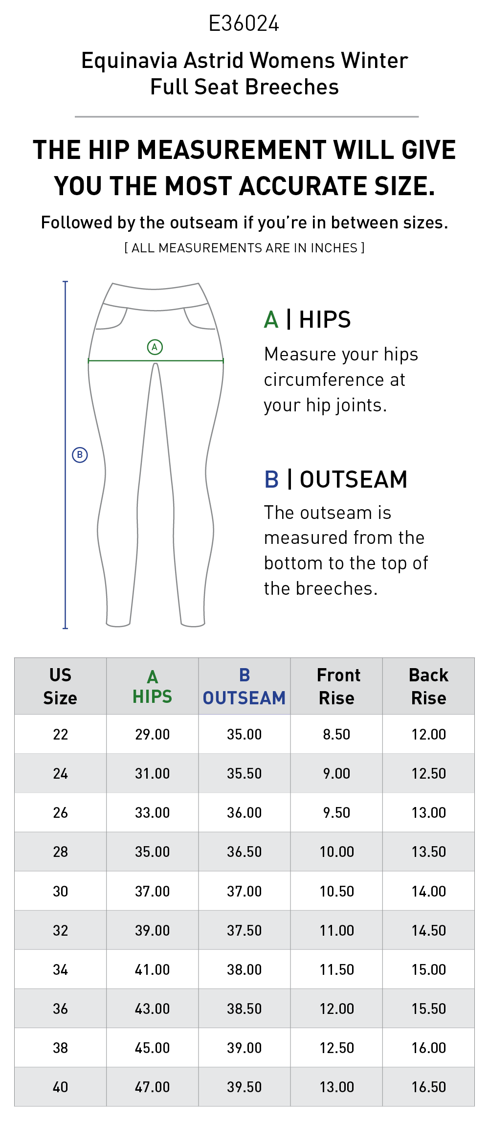 Size chart: Women&
